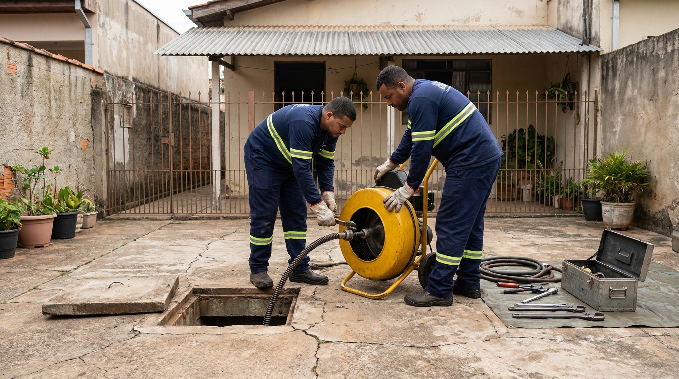 Desentupimento de esgoto em Uberaba‑MG