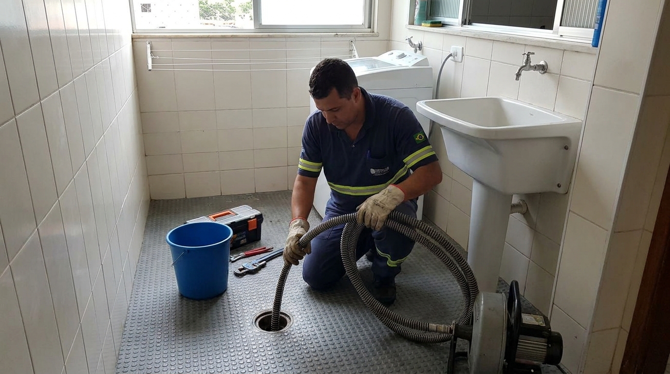Desentupimento de ralo residencial em Uberaba‑MG