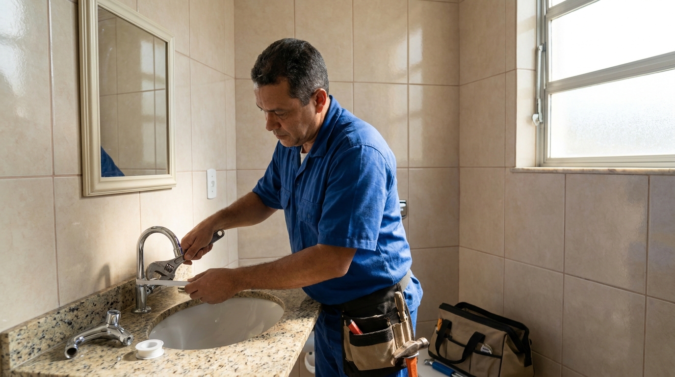 Instalação de torneira de banheiro em Uberaba‑MG
