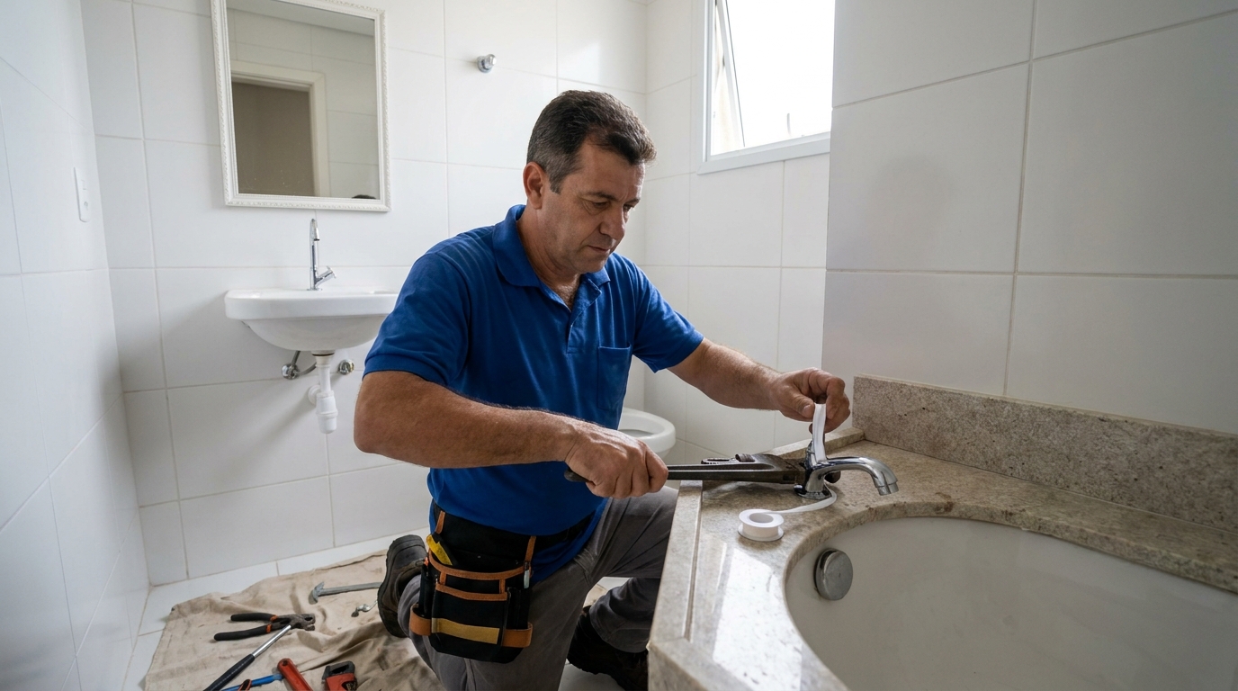 Instalação de torneira de cozinha em Uberaba‑MG