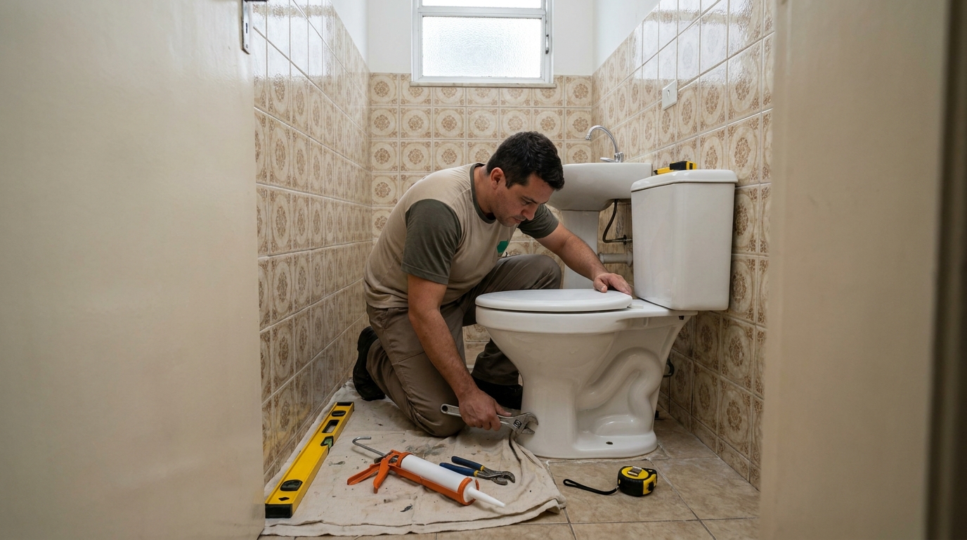 Instalação de vaso sanitário em Uberaba‑MG