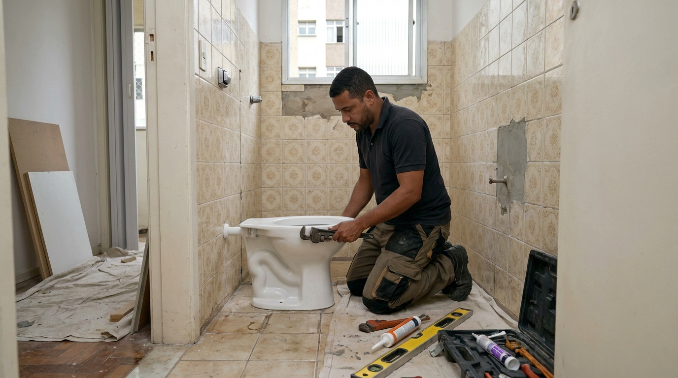 Instalação de vaso sanitário profissional em Uberaba‑MG