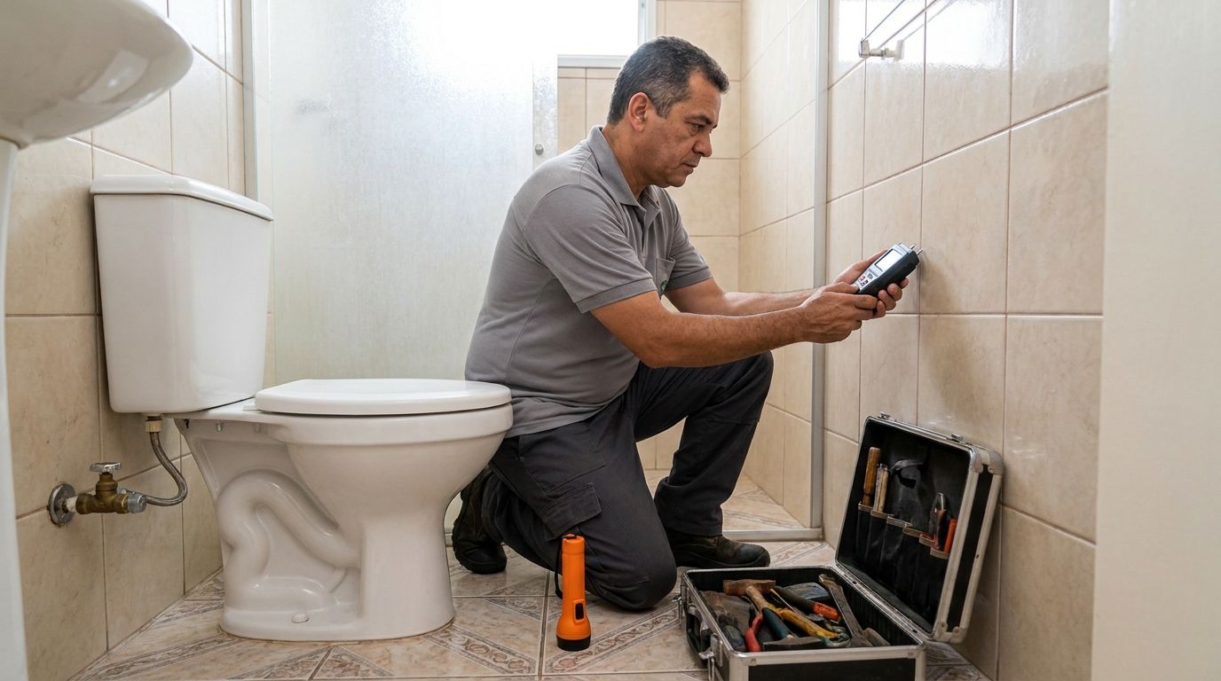 Técnico de caça vazamento com detector em Uberaba‑MG